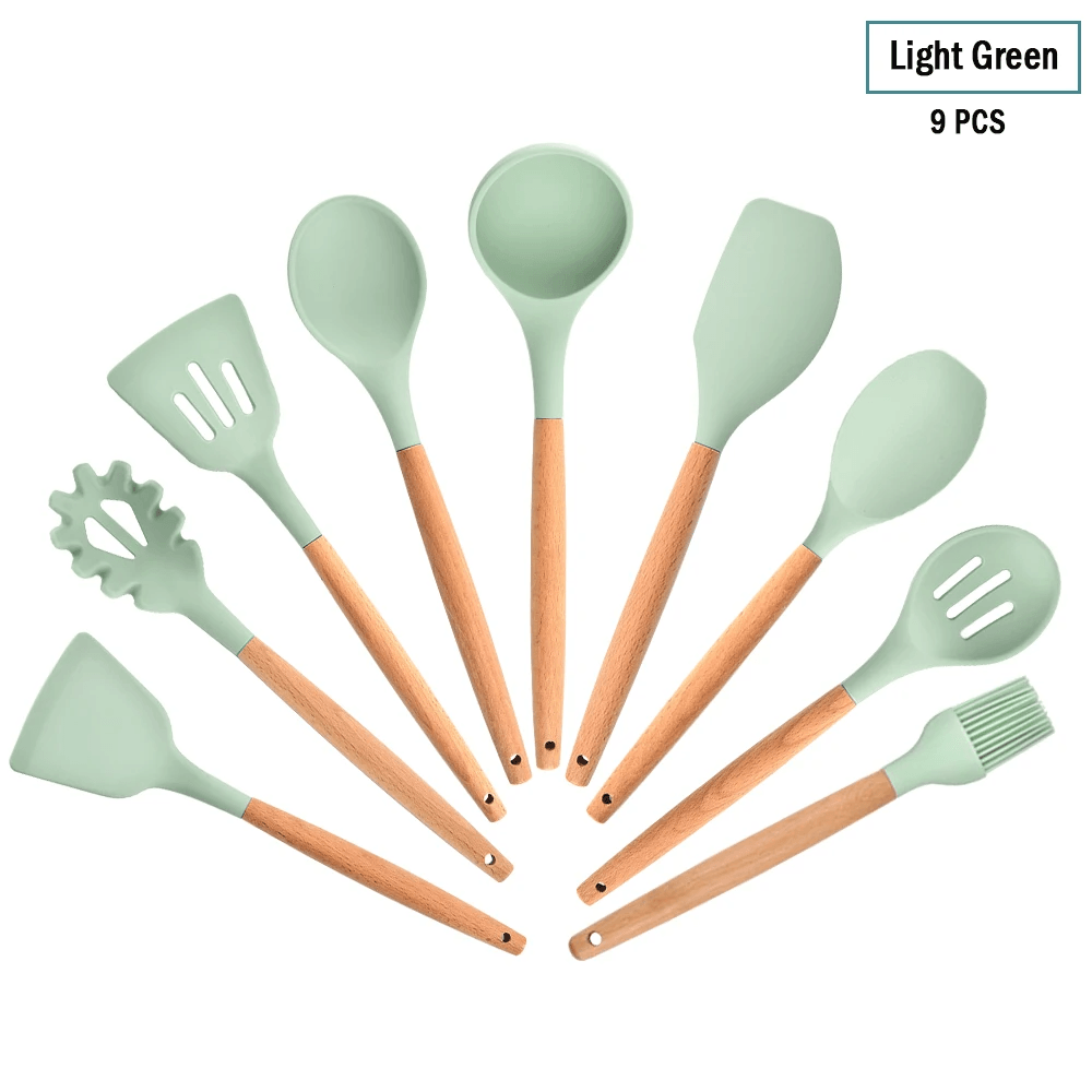 EcoGourmet Silicone Kitchen Tools Set - Vintage & Trendy