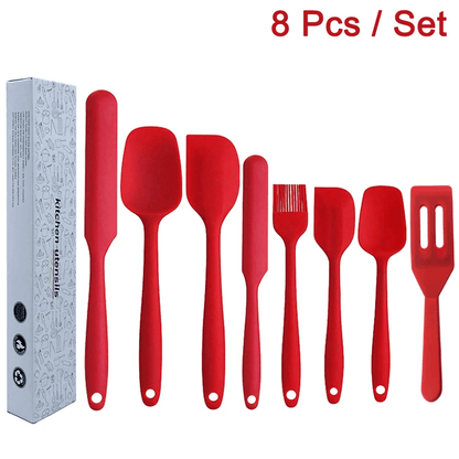 Kitchen Spatula Set with Silicone Oil Brush, Scraper, and Shovel - Vintage & Trendy