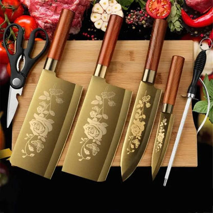 Golden Titanium Plated Chef's Knife - New Style - Vintage & Trendy