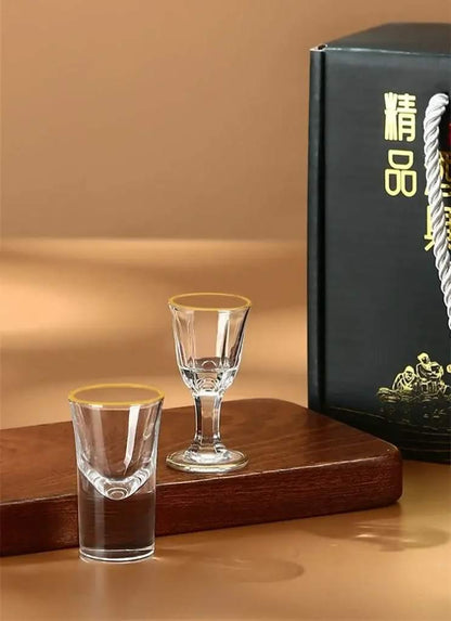 Classic Crystal Shot Glasses Set Gift Box - Vintage & Trendy