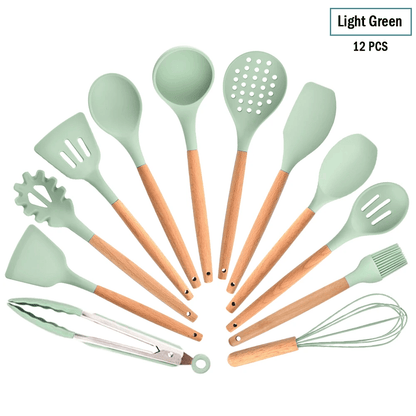 EcoGourmet Silicone Kitchen Tools Set - Vintage & Trendy