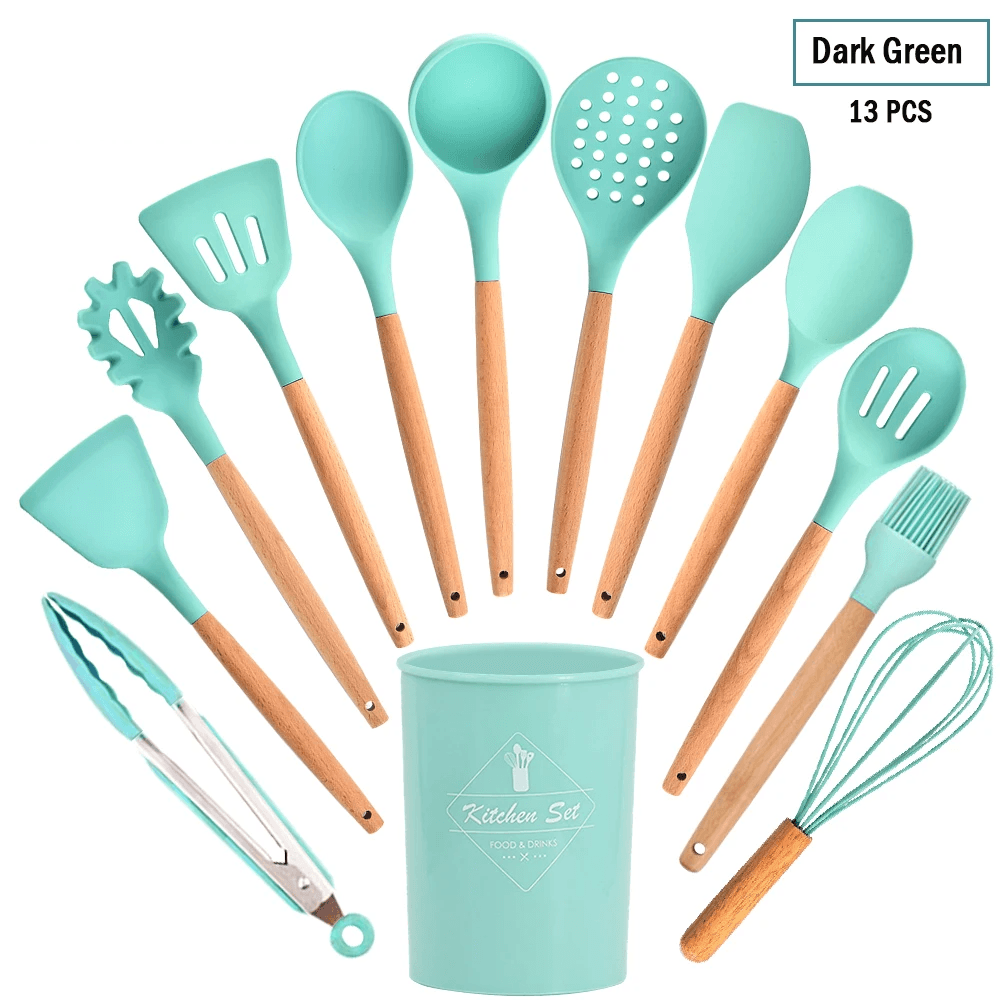 EcoGourmet Silicone Kitchen Tools Set - Vintage & Trendy