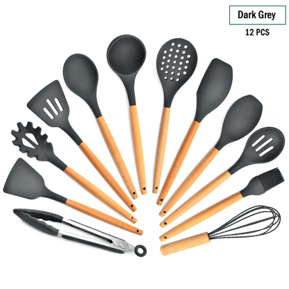 EcoGourmet Silicone Kitchen Tools Set - Vintage & Trendy