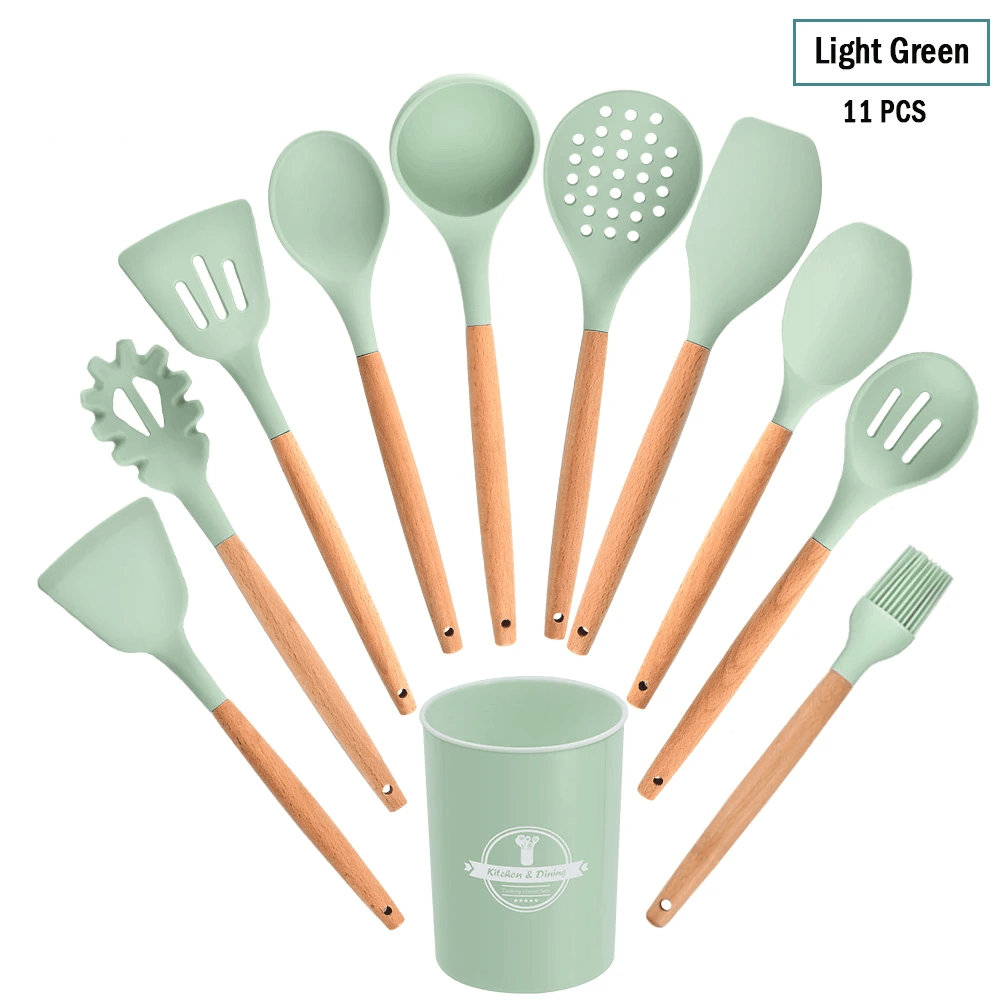 EcoGourmet Silicone Kitchen Tools Set - Vintage & Trendy