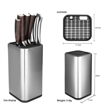 CulinaryEssence Stainless Steel Knife Holder Stand - Vintage & Trendy