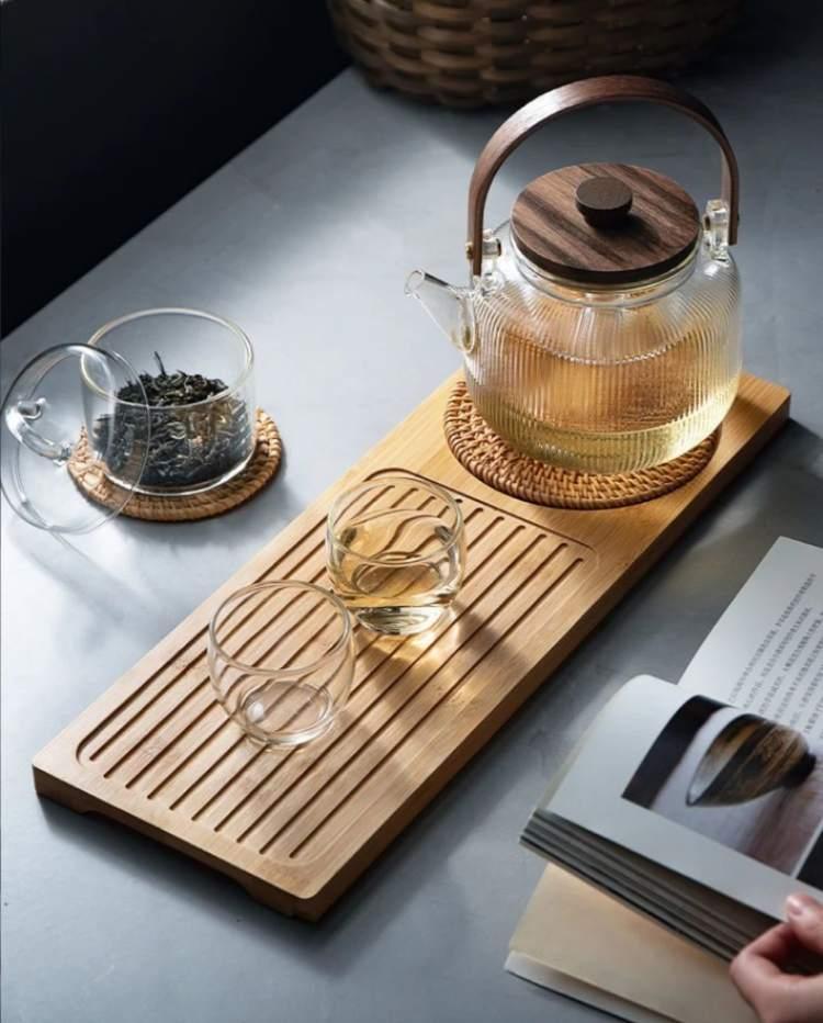 Solid Bamboo Wood Tea Tray - Vintage & Trendy