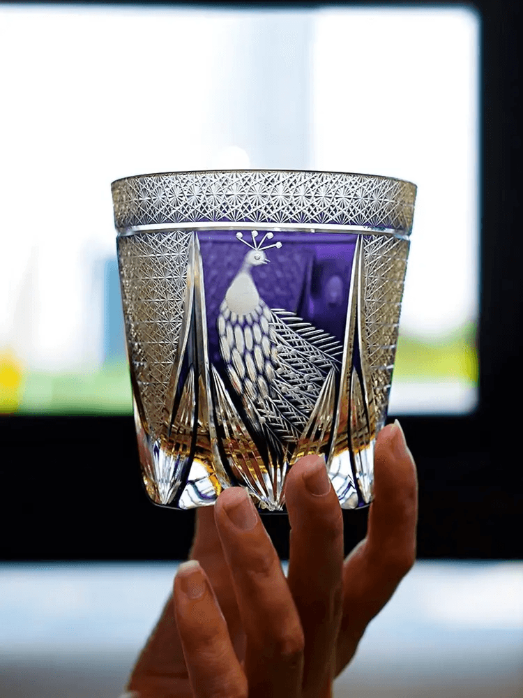 Peacock Whisky Crystal Glass - Vintage & Trendy