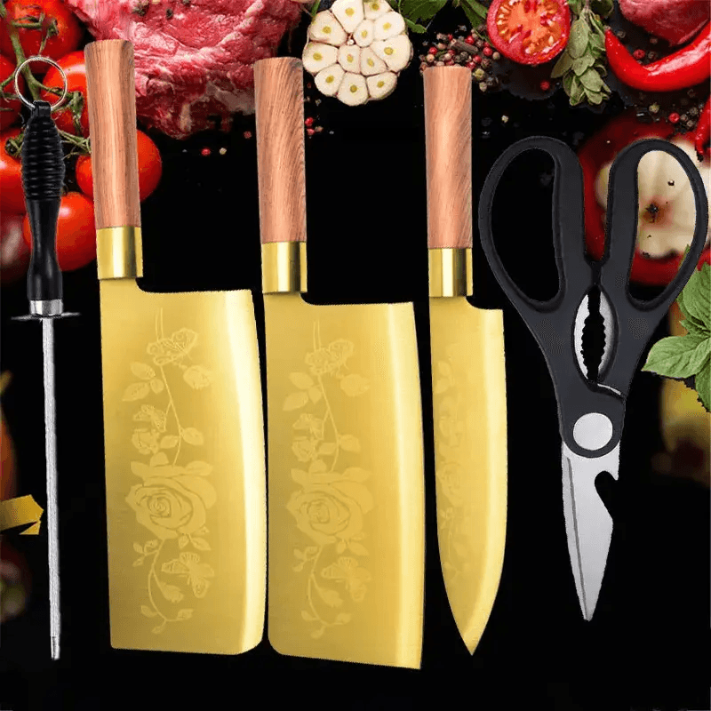 Golden Titanium Plated Chef's Knife - New Style - Vintage & Trendy