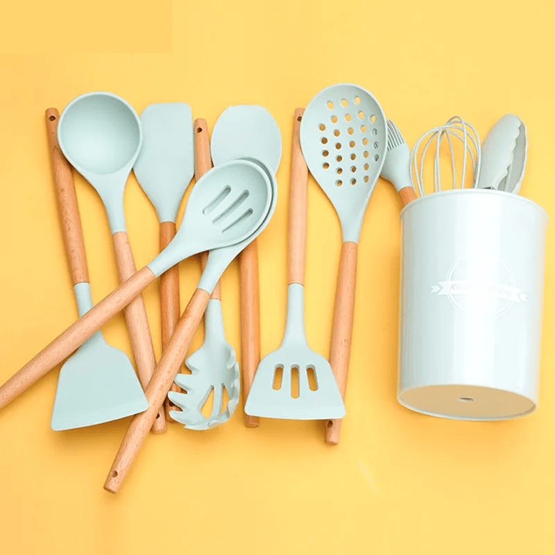 EcoGourmet Silicone Kitchen Tools Set - Vintage & Trendy