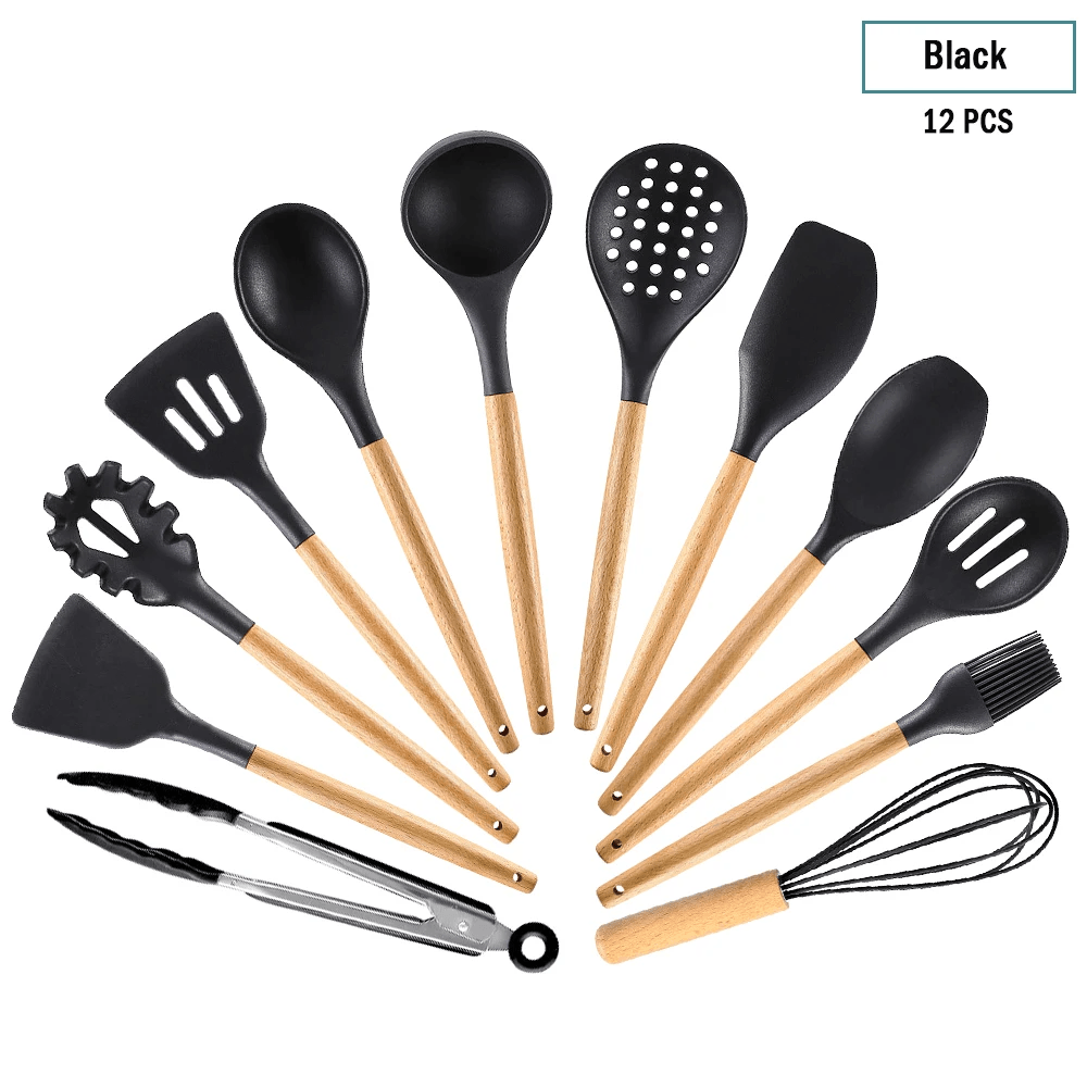 EcoGourmet Silicone Kitchen Tools Set - Vintage & Trendy