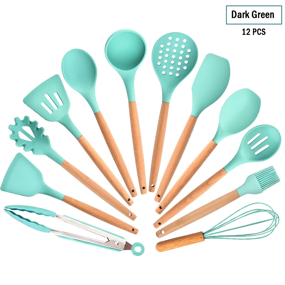 EcoGourmet Silicone Kitchen Tools Set - Vintage & Trendy