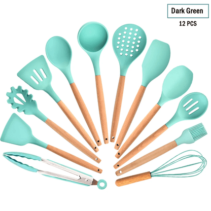 EcoGourmet Silicone Kitchen Tools Set - Vintage & Trendy