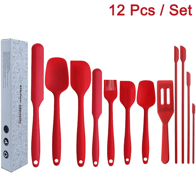 Kitchen Spatula Set with Silicone Oil Brush, Scraper, and Shovel - Vintage & Trendy