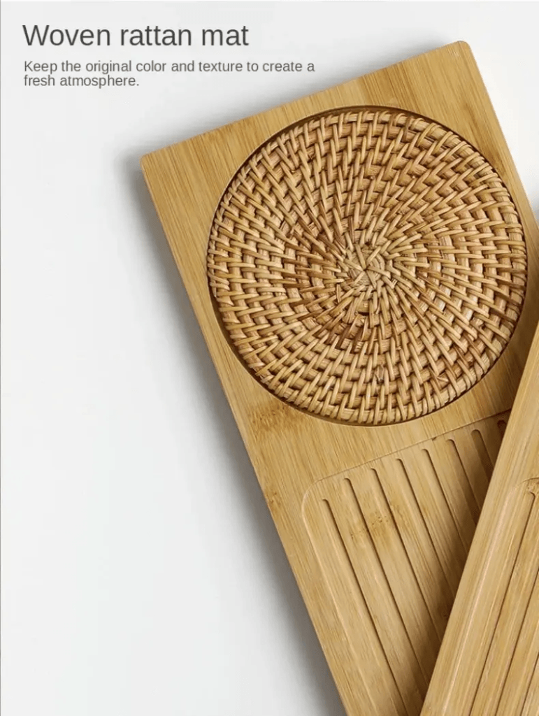 Solid Bamboo Wood Tea Tray - Vintage & Trendy