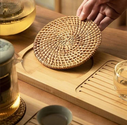 Solid Bamboo Wood Tea Tray - Vintage & Trendy