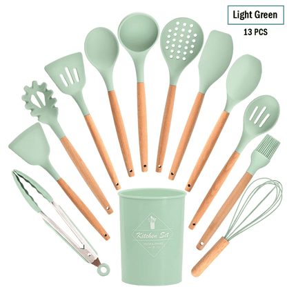 EcoGourmet Silicone Kitchen Tools Set - Vintage & Trendy