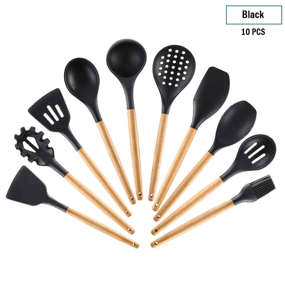 EcoGourmet Silicone Kitchen Tools Set - Vintage & Trendy