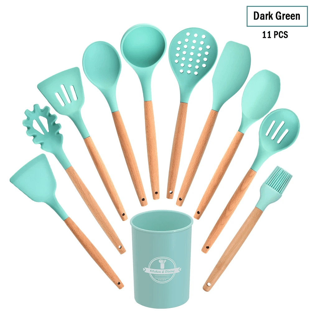 EcoGourmet Silicone Kitchen Tools Set - Vintage & Trendy