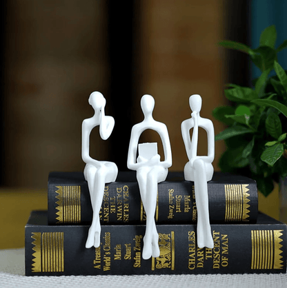 Harmonious Trio Abstract Resin Figurines - Vintage & Trendy