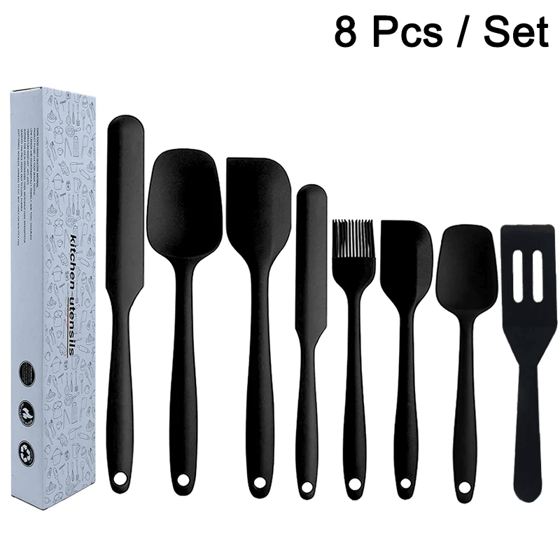 Kitchen Spatula Set with Silicone Oil Brush, Scraper, and Shovel - Vintage & Trendy