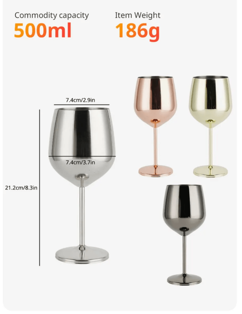 Unbreakable Stainless Steel Wine Glasses - Vintage & Trendy