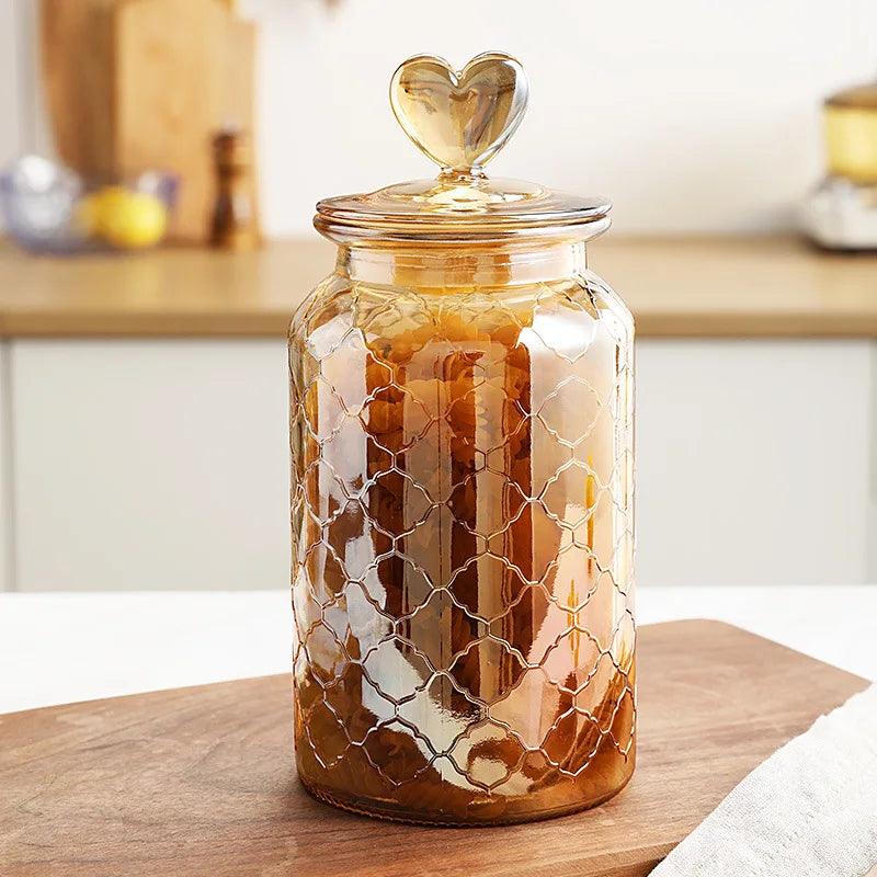 Glass Airtight Jar Bottle - Household Transparent with Lid - Vintage & Trendy