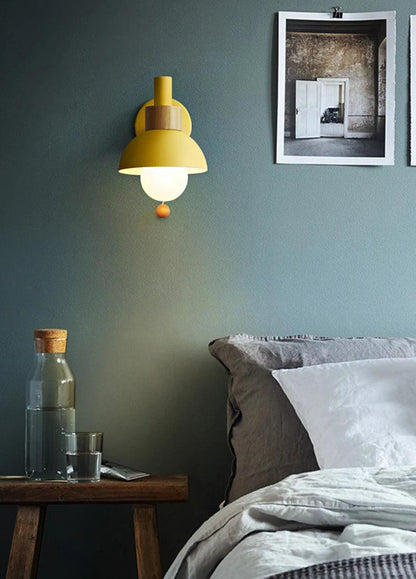 Wood Bedside LED Wall Lamp - Vintage & Trendy