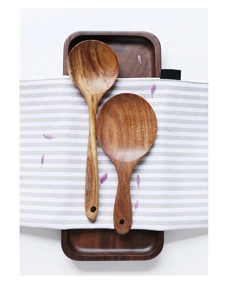 Thailand Teak Natural Wood Kitchen Utensil - Vintage & Trendy