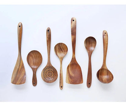 Thailand Teak Natural Wood Kitchen Utensil - Vintage & Trendy