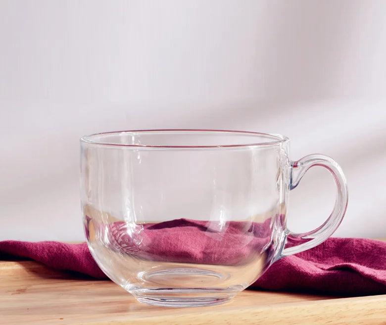 Large Transparent Tempered Glass Mug - Vintage & Trendy