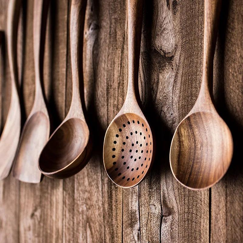 Thailand Teak Natural Wood Kitchen Utensil - Vintage & Trendy