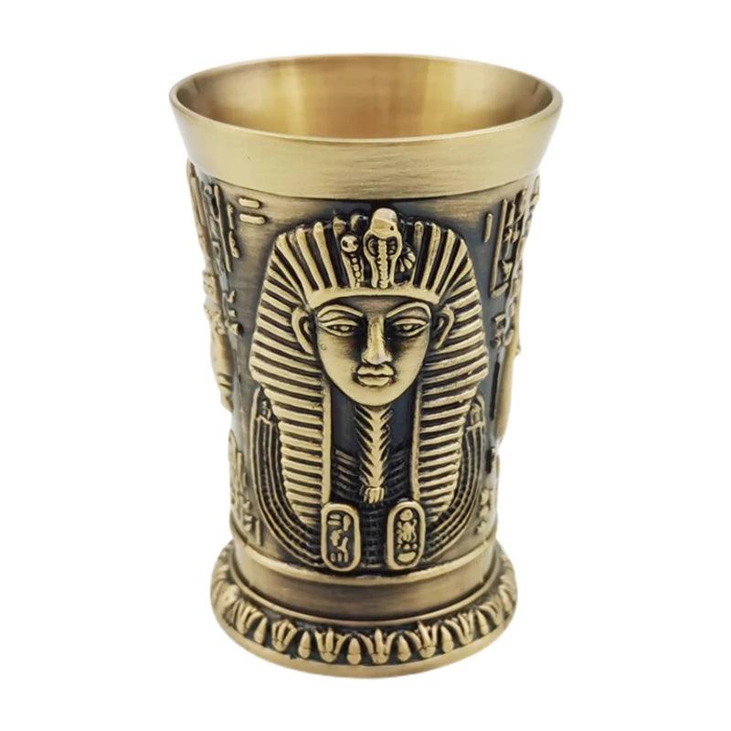 Ancient Egypt Myth Retro Antique Copper Cup Liquor Spirits Bar Shot Glass Set - Vintage & Trendy