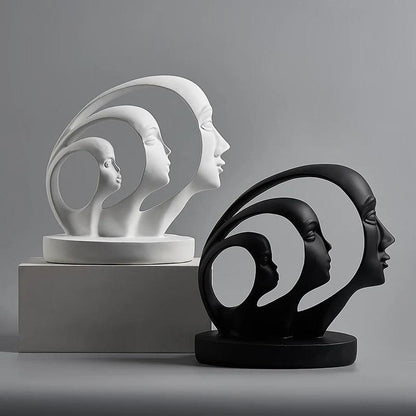 Abstract Human Face Growth Sculpture - Vintage & Trendy