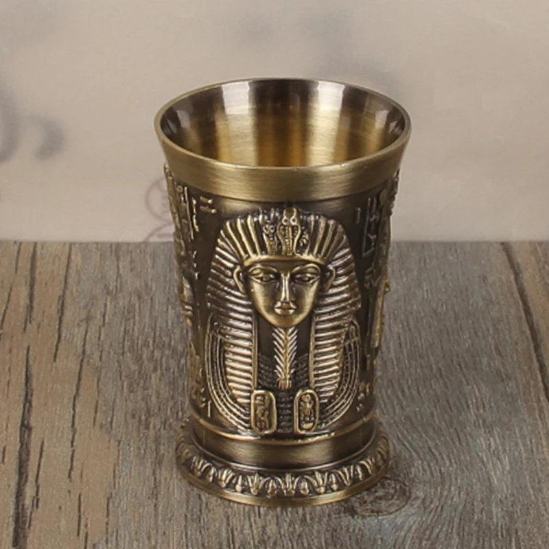 Ancient Egypt Myth Retro Antique Copper Cup Liquor Spirits Bar Shot Glass Set - Vintage & Trendy