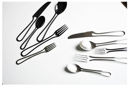 NoirElegance Stainless Steel Cutlery Set - Vintage & Trendy