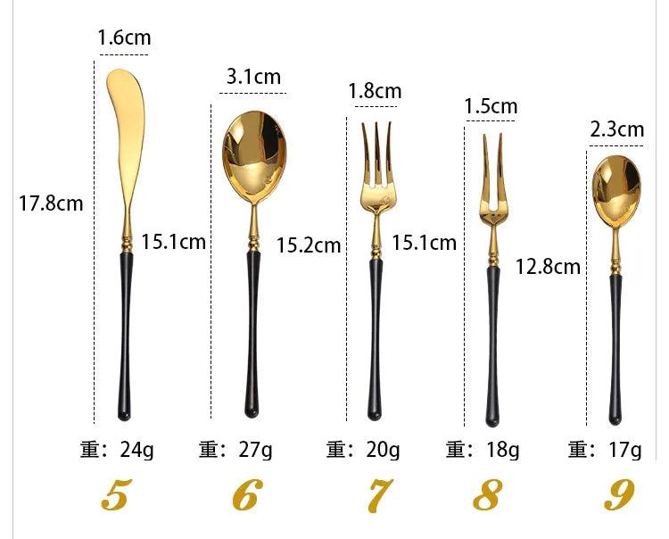 LuxeGold Stainless Steel Cutlery Set - Vintage & Trendy