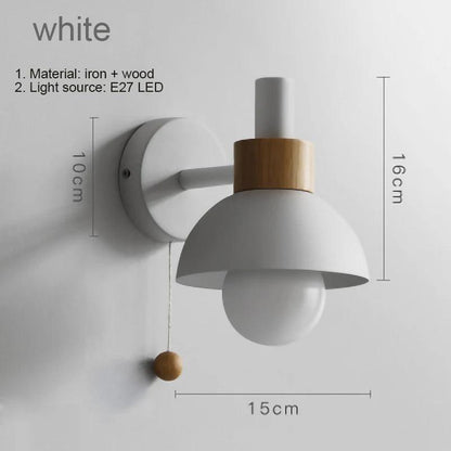 Wood Bedside LED Wall Lamp - Vintage & Trendy