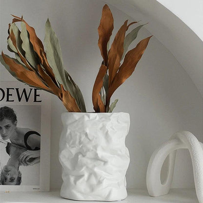 Nordic Wrinkled Paper Bag Vase - Vintage & Trendy