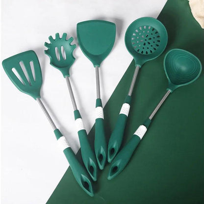 HIKUUI Silicone Kitchen Tools Set - Vintage & Trendy