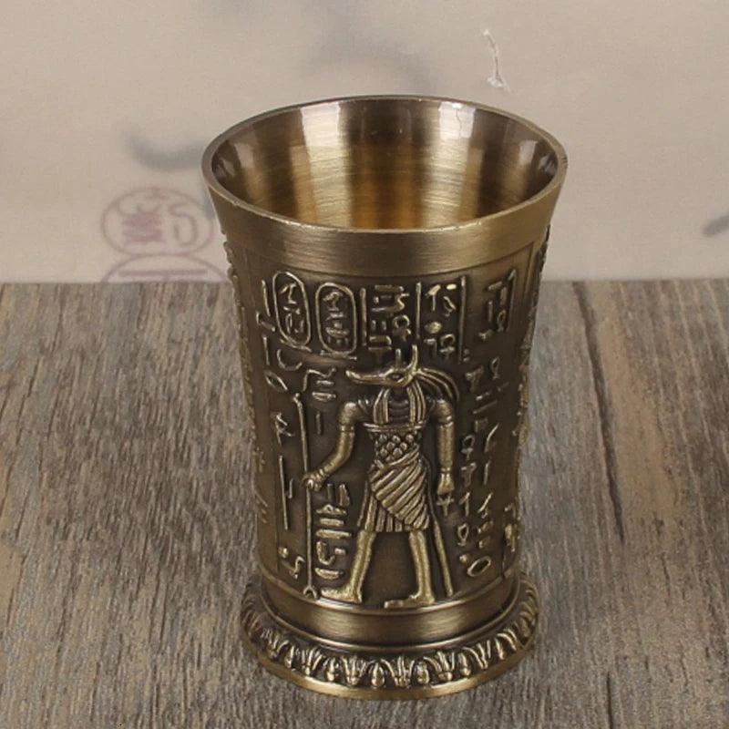 Ancient Egypt Myth Retro Antique Copper Cup Liquor Spirits Bar Shot Glass Set - Vintage & Trendy