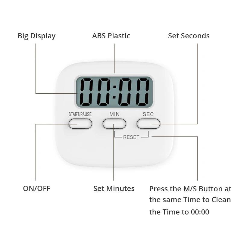 Digital Kitchen Timer with Countdown and Count-Up Function - Vintage & Trendy