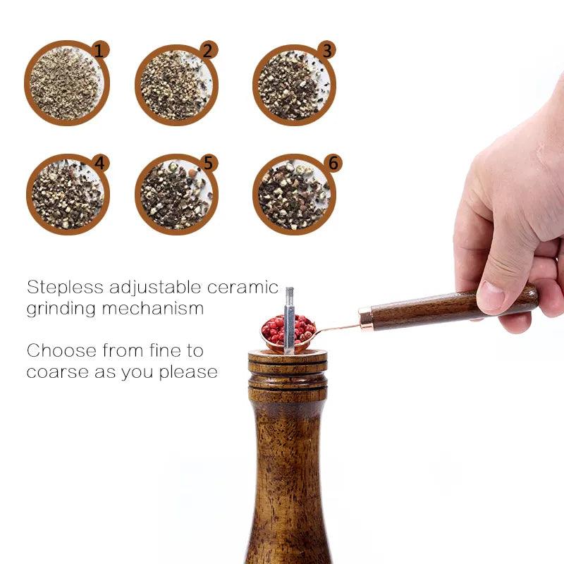 Wood Salt and Pepper Grinder with Adjustable Mills - Vintage & Trendy