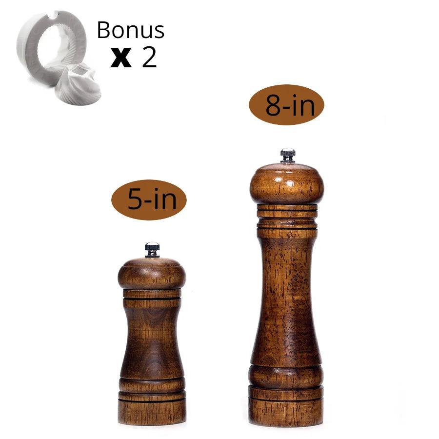 Wood Salt and Pepper Grinder with Adjustable Mills - Vintage & Trendy