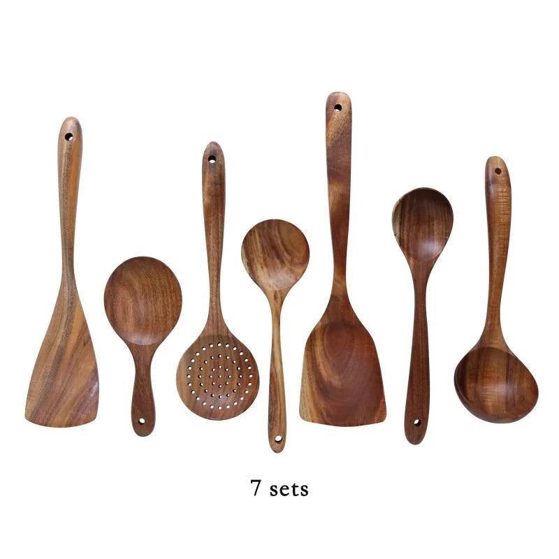 Thailand Teak Natural Wood Kitchen Utensil - Vintage & Trendy