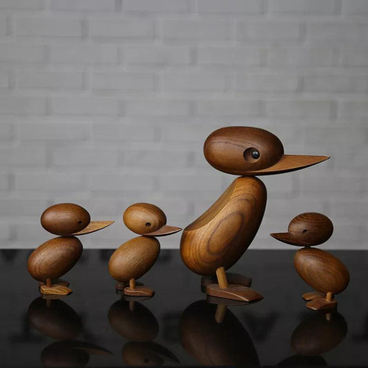 Duck Family Wood Figurines - Vintage & Trendy