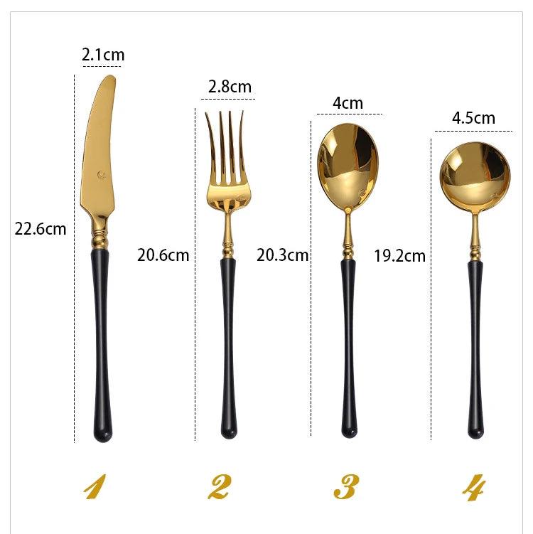 LuxeGold Stainless Steel Cutlery Set - Vintage & Trendy