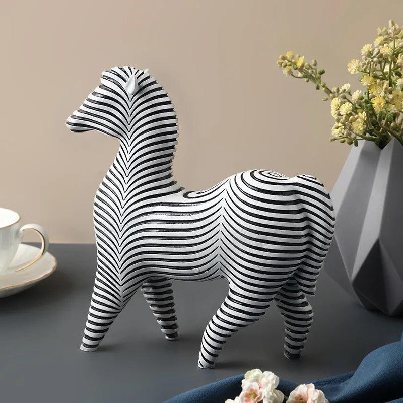 Harmony Resin Rhino and Zebra Sculptures - Vintage & Trendy