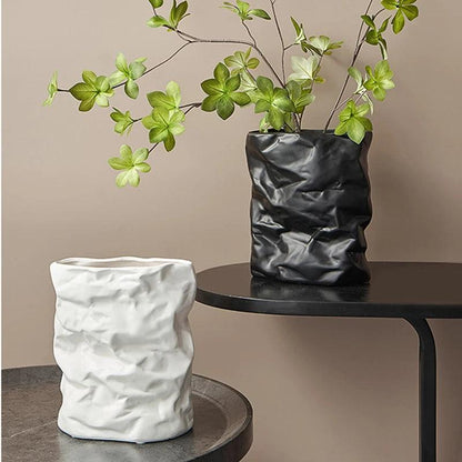 Nordic Wrinkled Paper Bag Vase - Vintage & Trendy