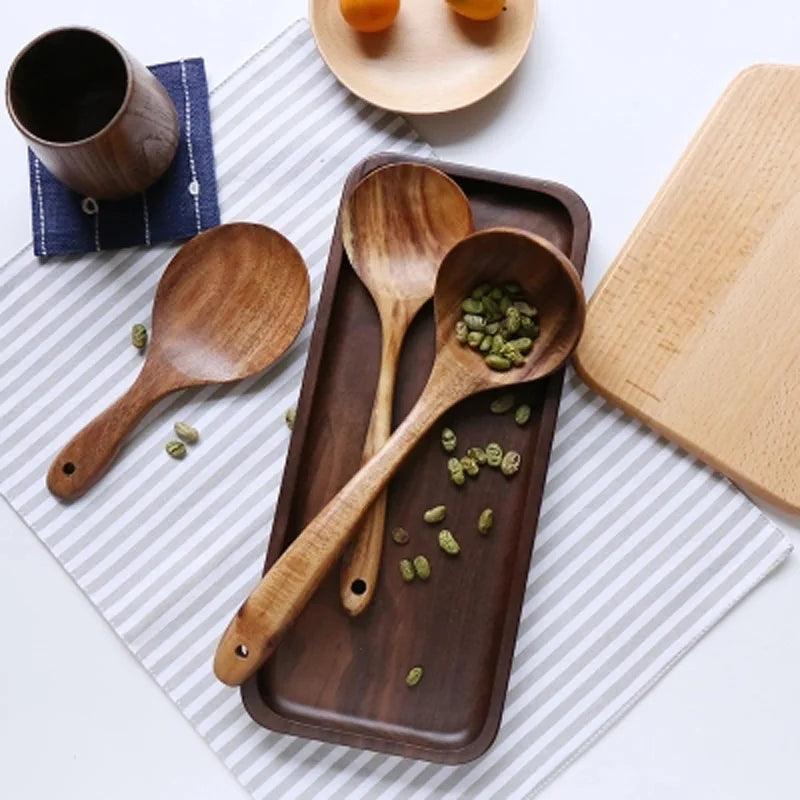 Thailand Teak Natural Wood Kitchen Utensil - Vintage & Trendy