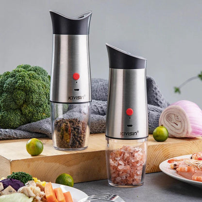 EleganceGrind - Electric Gravity Salt and Pepper Grinder with USB Charging - Vintage & Trendy